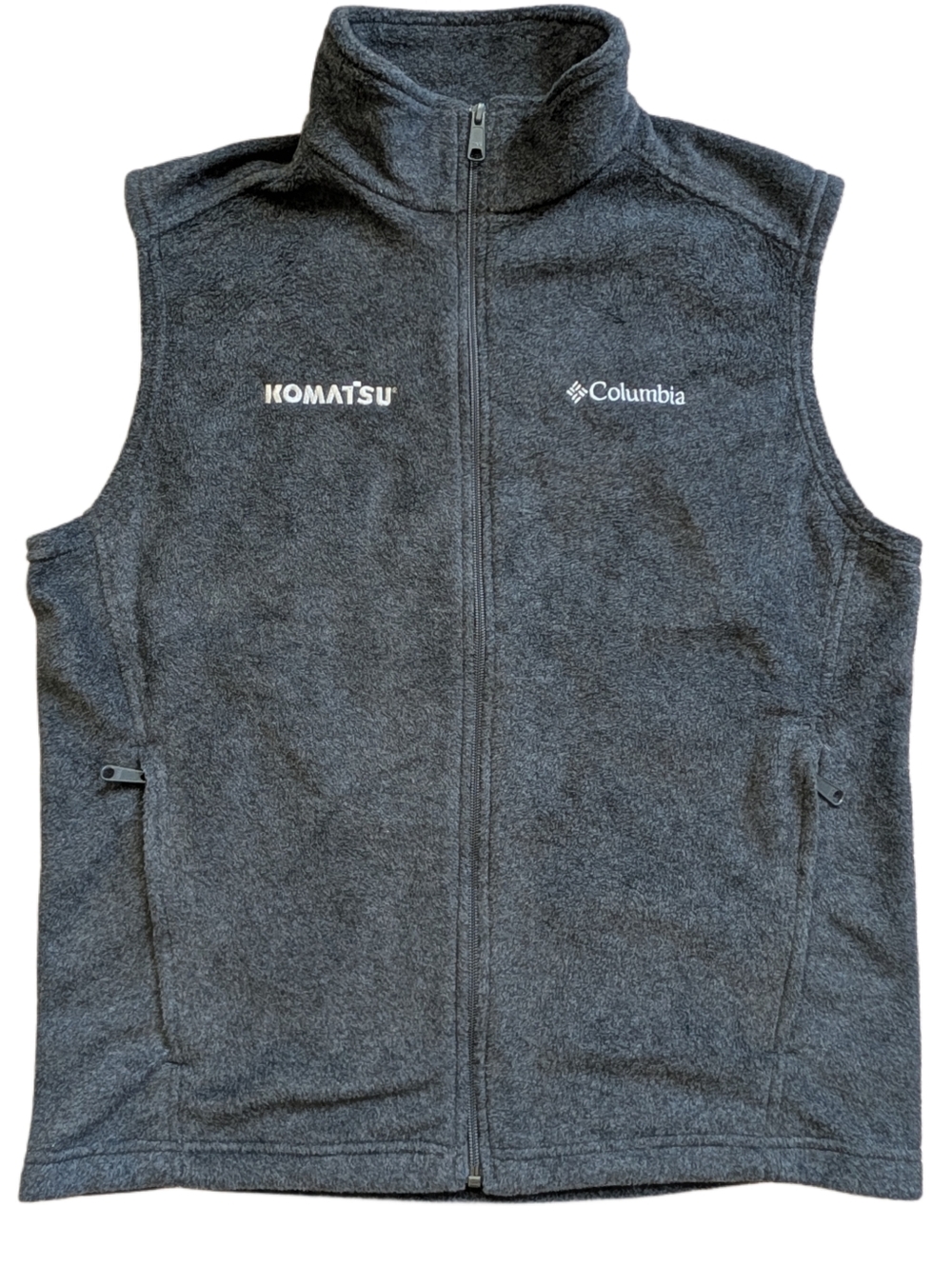 Columbia Mens Dark Gray Fleece Steens Mountain Zip Up Vest Size Medium